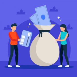 Two people considering to pay off debt with either credit card or personal loans.