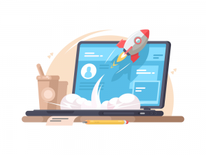 Laptop showing different ways to fund startup in Singapore.