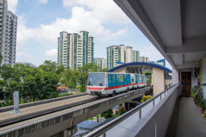 A snapshot of Choa Chu Kang’s self driving Light Rapid Transit (LRT) during the day