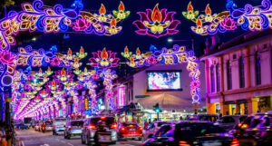 Vibrant and colourful Deepavali street light decor along Serangoon Road