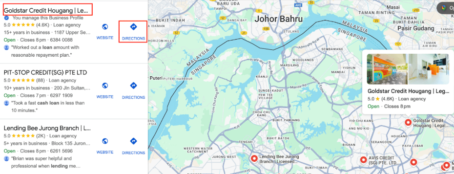Goldstar Credit Hougang’s location on Google Maps