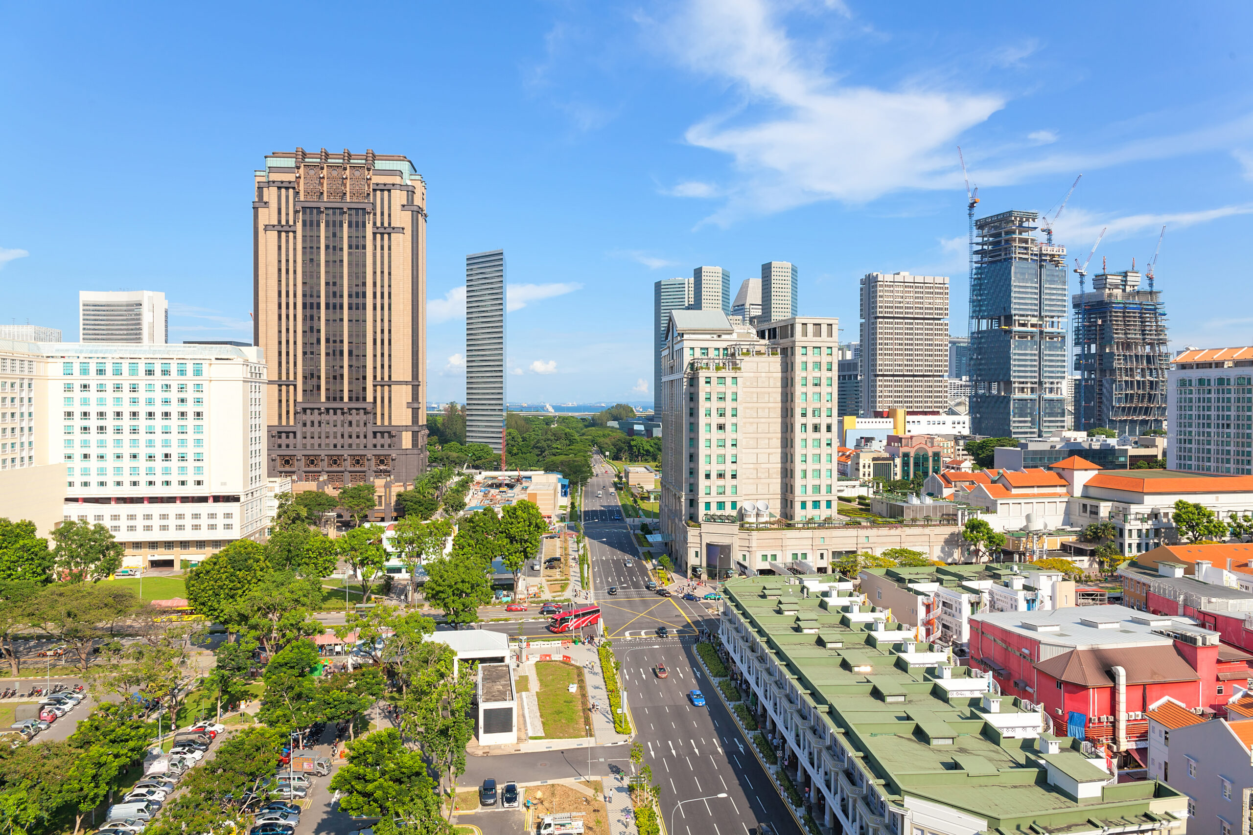 A snapshot of buildings, offices, homes and bustling roads in Bugis area