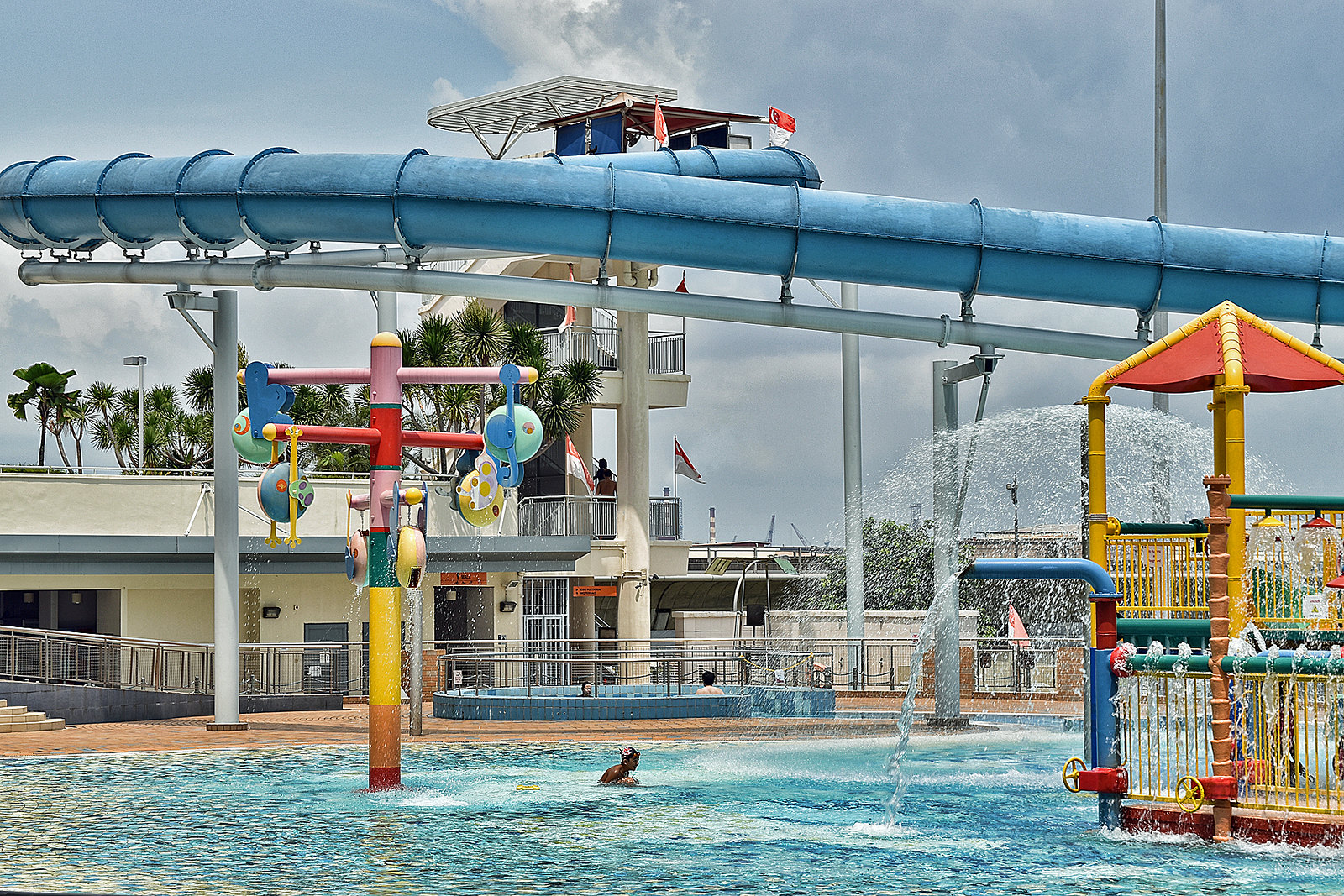 A snapshot of children-friendly water play amenities in Jurong West Swimming Complex