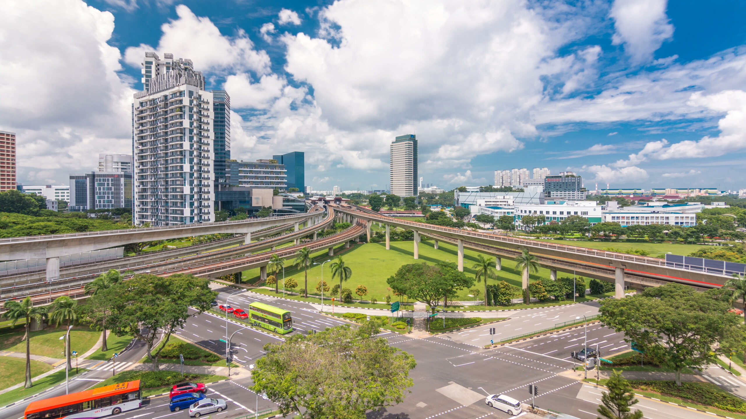 A wide shot of Jurong East’s Interchange Metro Station and J Gateway Condo
