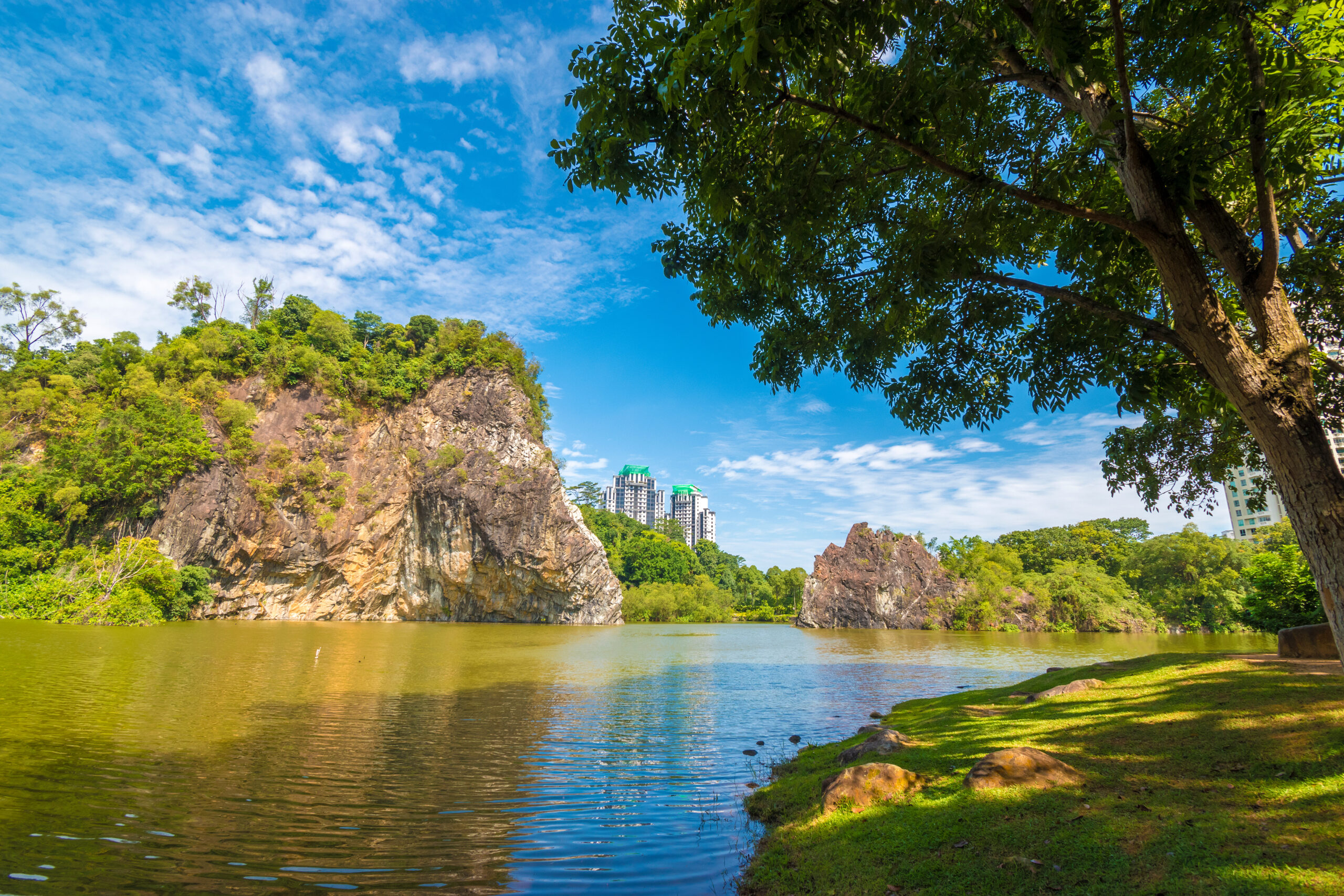 Beautiful, scenic view of the oasis at Little Guilin within Bukit Batok Town Park